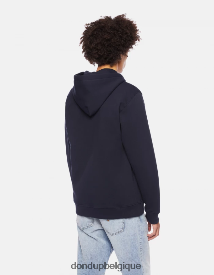 Hommes vêtements DONDUP bleu marine sweat à capuche coupe classique 8826D0827