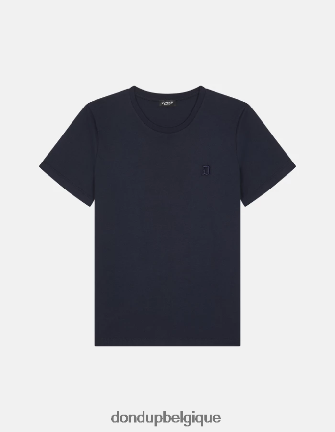 Hommes vêtements DONDUP bleu marine t-shirt coupe classique 8826D0793