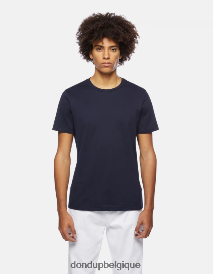 Hommes vêtements DONDUP bleu marine t-shirt coupe classique 8826D0800