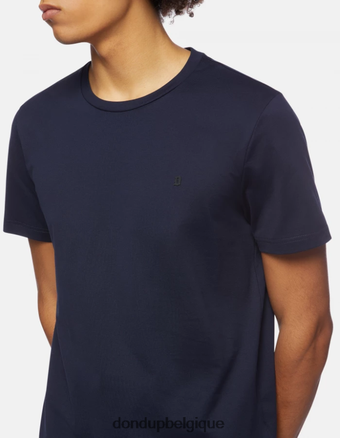 Hommes vêtements DONDUP bleu marine t-shirt coupe classique 8826D0800