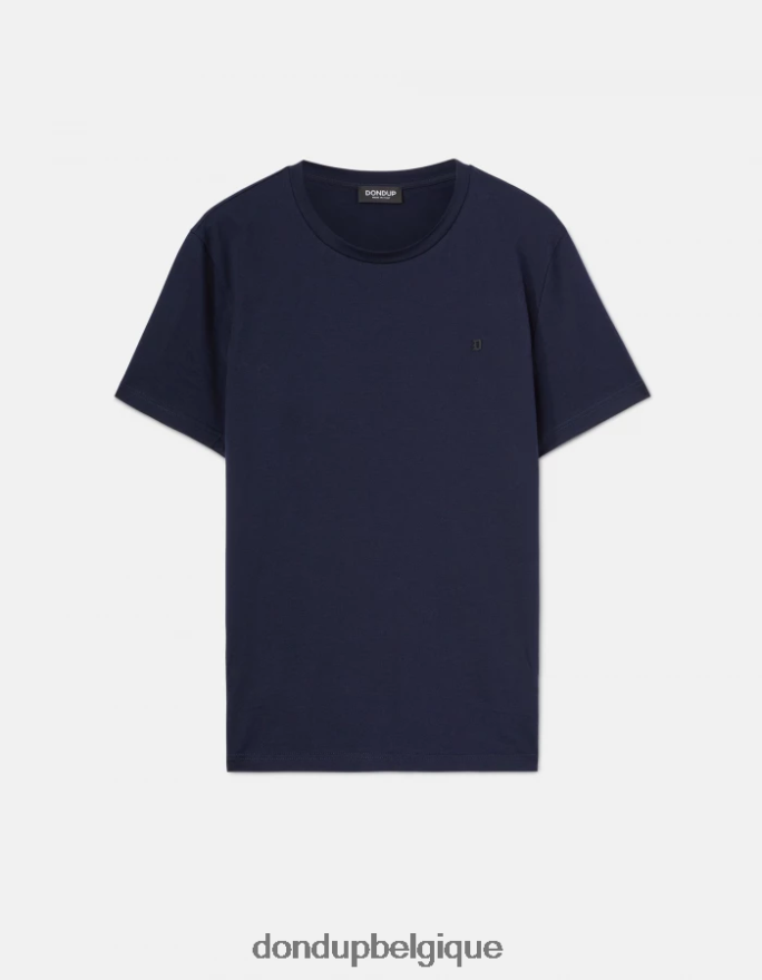 Hommes vêtements DONDUP bleu marine t-shirt coupe classique 8826D0800