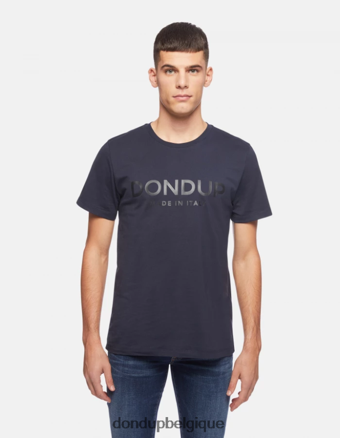 Hommes vêtements DONDUP bleu marine t-shirt coupe classique 8826D0813