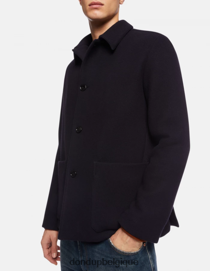 Hommes vêtements DONDUP bleu marine veste en tissu à simple boutonnage 8826D0913