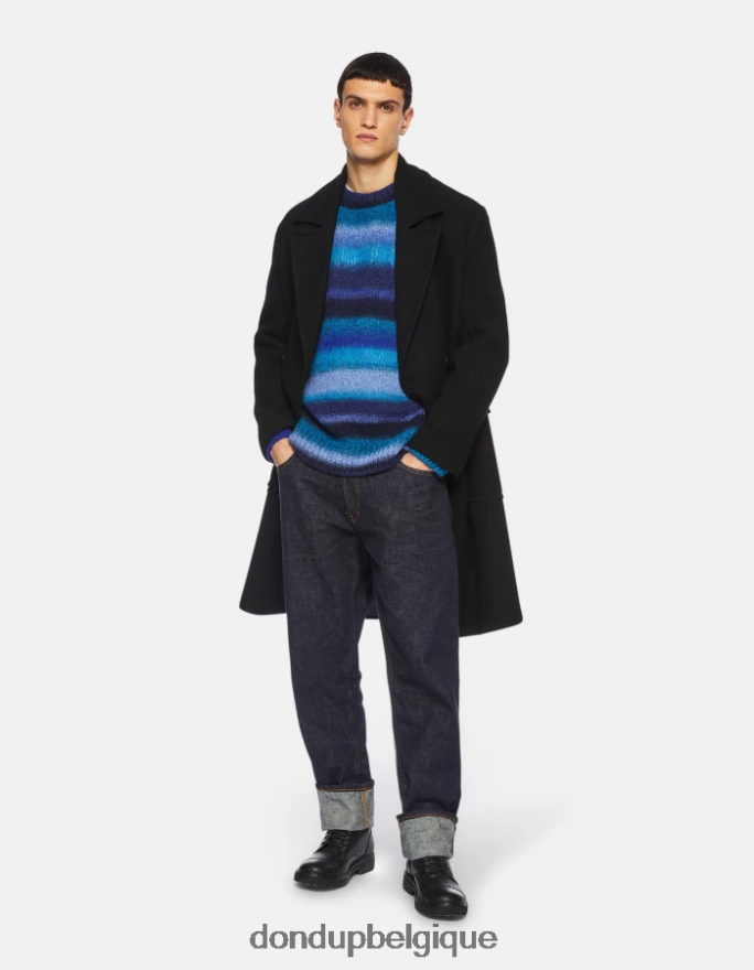 Hommes vêtements DONDUP bleu royal pull à col rond en laine 8826D0898