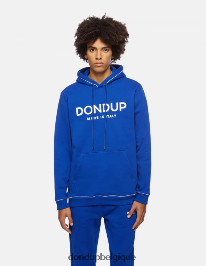 Hommes vêtements DONDUP bleu royal sweat à capuche coupe classique 8826D0824