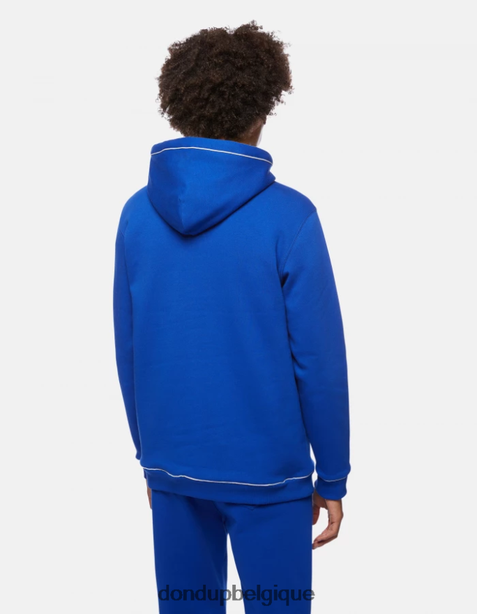 Hommes vêtements DONDUP bleu royal sweat à capuche coupe classique 8826D0824