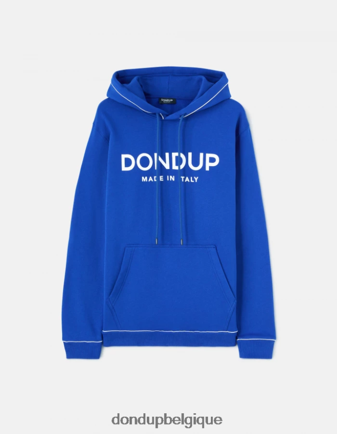 Hommes vêtements DONDUP bleu royal sweat à capuche coupe classique 8826D0824