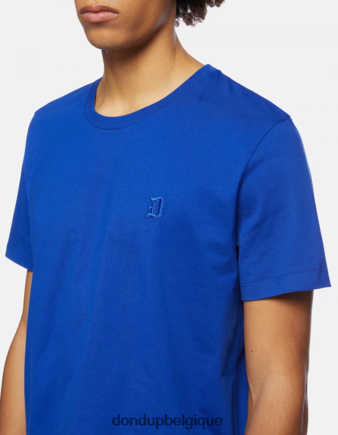 Hommes vêtements DONDUP bleu royal t-shirt coupe classique 8826D0795