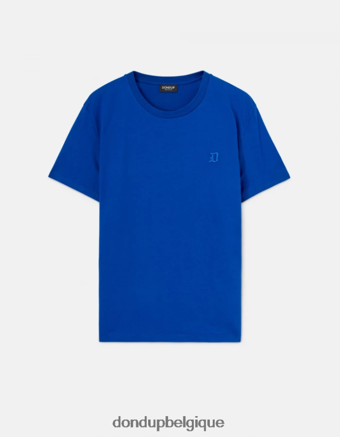 Hommes vêtements DONDUP bleu royal t-shirt coupe classique 8826D0795