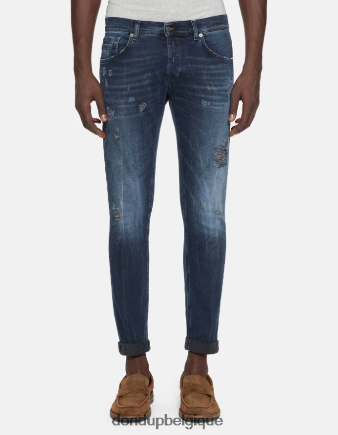 Hommes vêtements DONDUP bleu touareg Jean skinny Ritchie en denim stretch 8826D0676