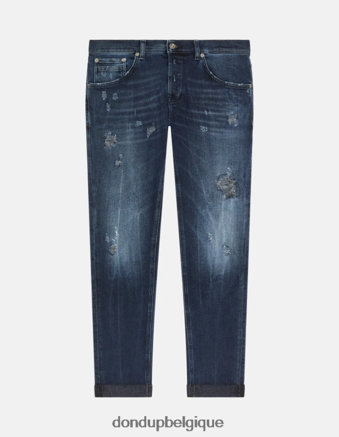 Hommes vêtements DONDUP bleu touareg Jean skinny Ritchie en denim stretch 8826D0676