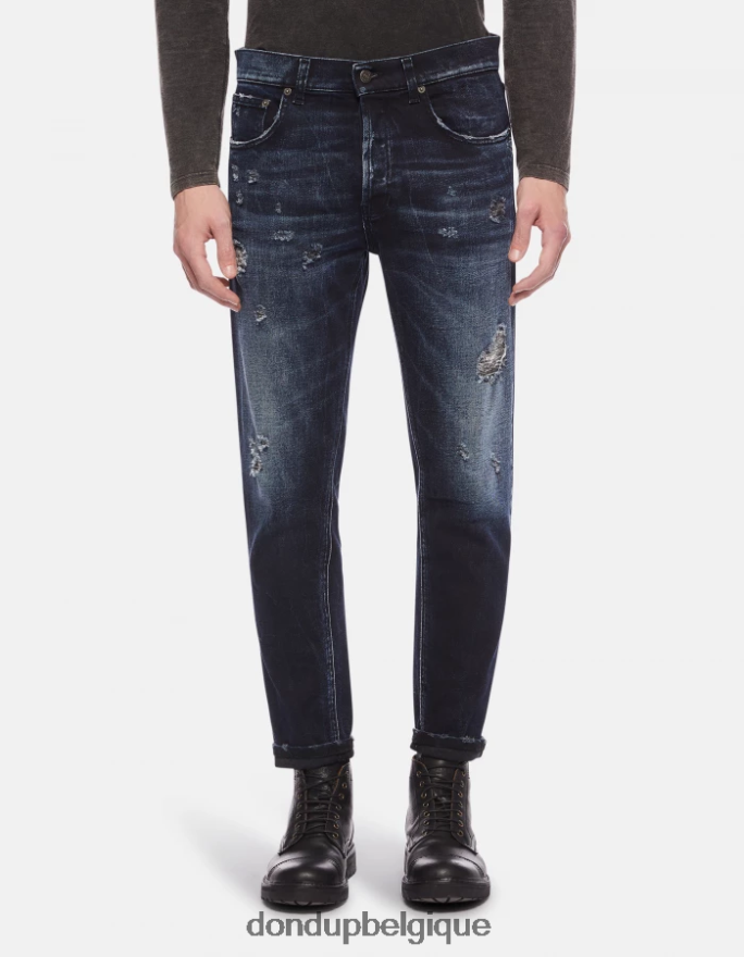 Hommes vêtements DONDUP bleu touareg jean coupe carotte dian en denim stretch 8826D0656