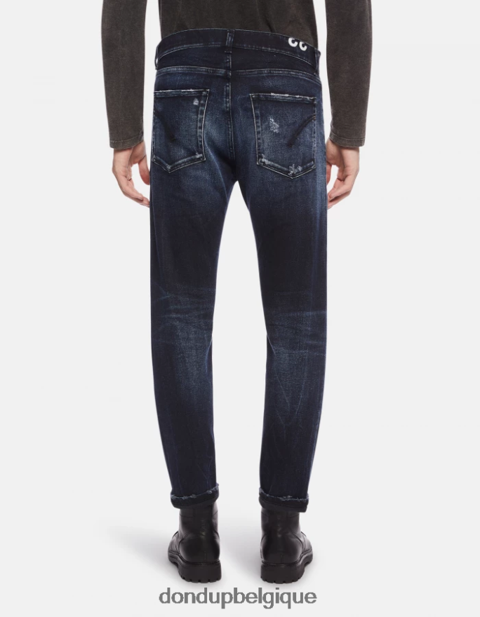 Hommes vêtements DONDUP bleu touareg jean coupe carotte dian en denim stretch 8826D0656