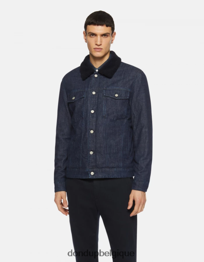 Hommes vêtements DONDUP bleu veste en jean coupe slim 8826D0909