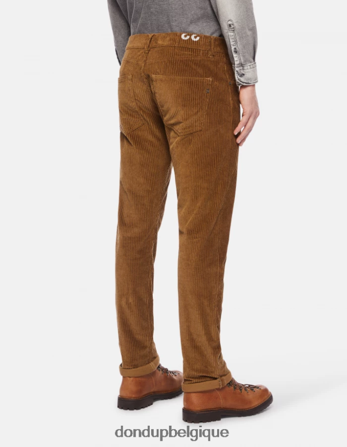 Hommes vêtements DONDUP cannelle pantalon icon en velours coupe classique 34 pouces 8826D0558