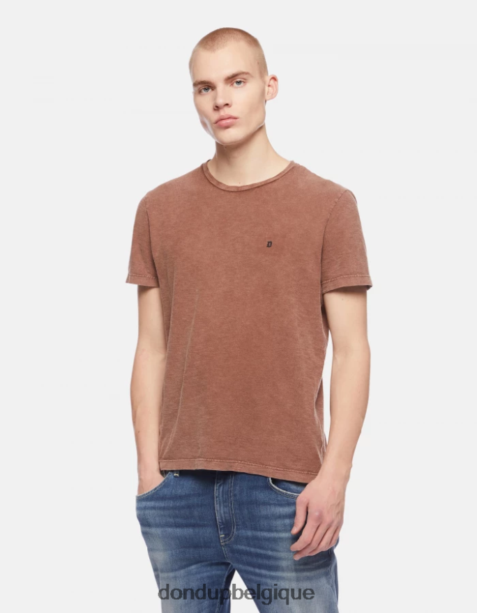 Hommes vêtements DONDUP cioccolato t-shirt coupe classique 8826D0798