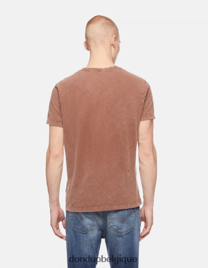 Hommes vêtements DONDUP cioccolato t-shirt coupe classique 8826D0798