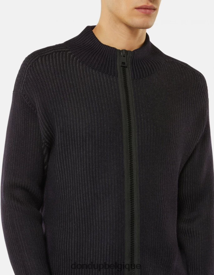 Hommes vêtements DONDUP fumée cardigan coupe classique en laine mélangée 8826D0877