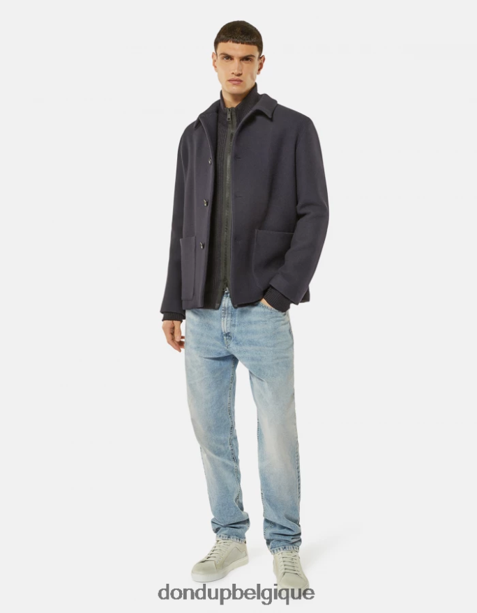 Hommes vêtements DONDUP fumée cardigan coupe classique en laine mélangée 8826D0877