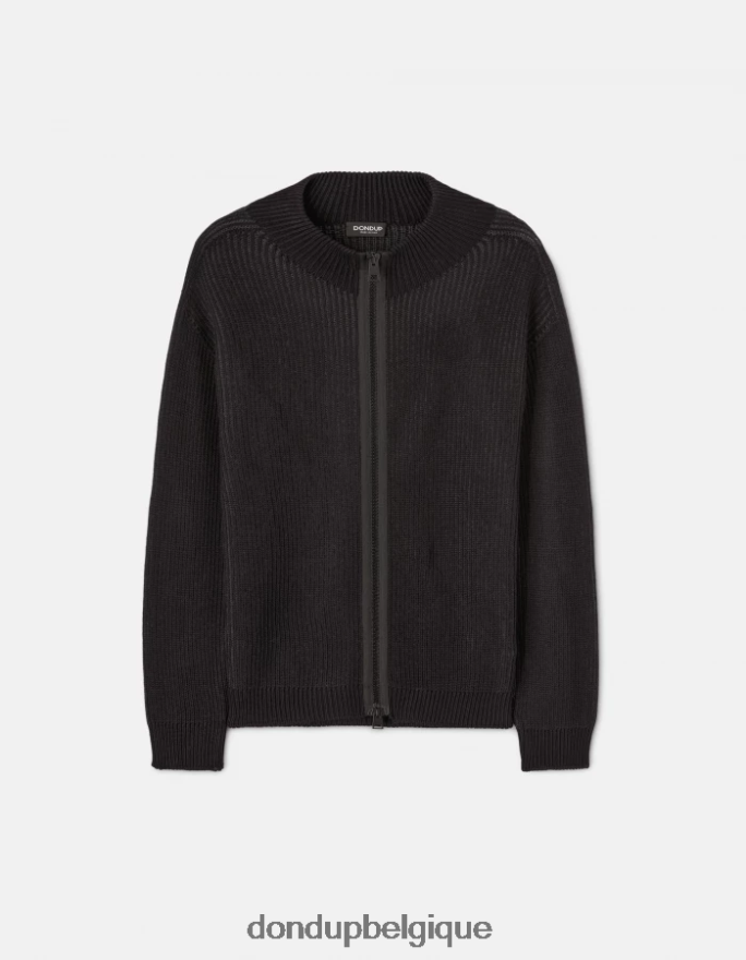 Hommes vêtements DONDUP fumée cardigan coupe classique en laine mélangée 8826D0877