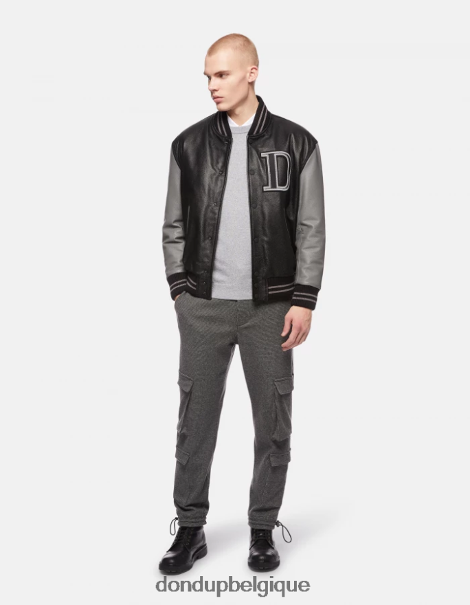 Hommes vêtements DONDUP gris clair pull à col rond en cachemire et soie 8826D0871