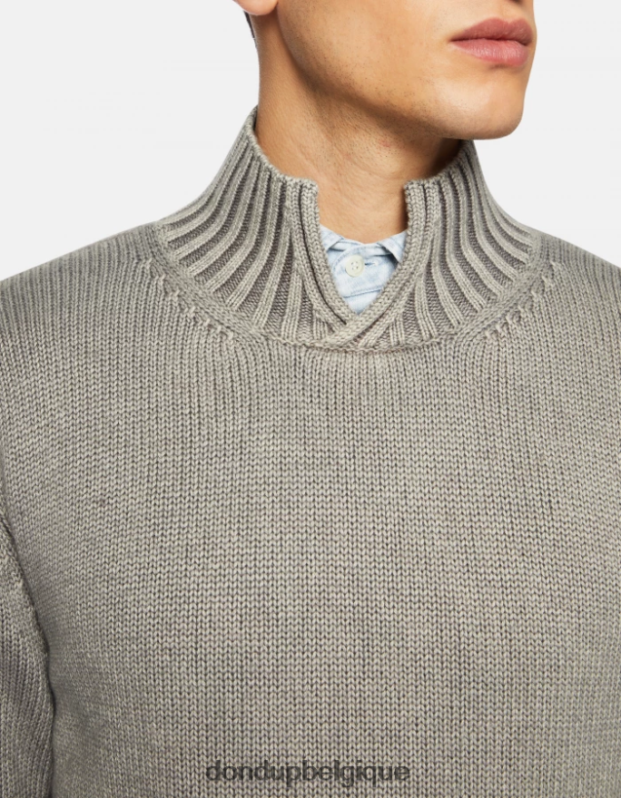 Hommes vêtements DONDUP gris pull en laine à col cheminée 8826D0892