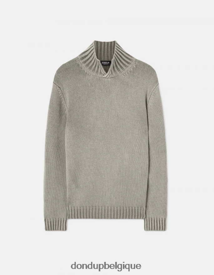 Hommes vêtements DONDUP gris pull en laine à col cheminée 8826D0892