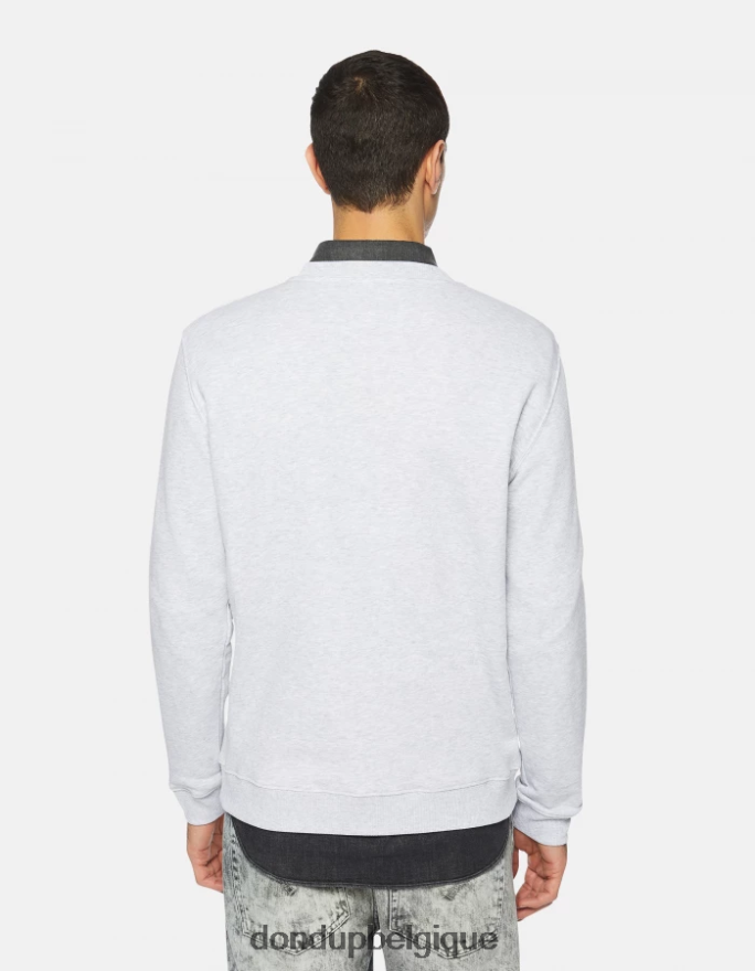 Hommes vêtements DONDUP gris sweat-shirt coupe classique à col rond 8826D0832