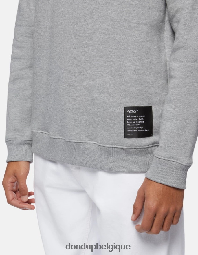 Hommes vêtements DONDUP gris sweat-shirt coupe classique à col rond 8826D0843