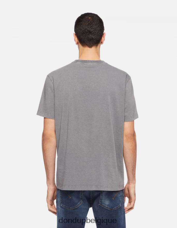 Hommes vêtements DONDUP gris t-shirt coupe classique 8826D0808