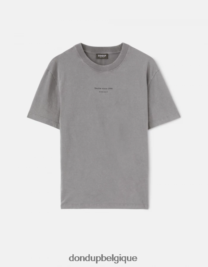 Hommes vêtements DONDUP gris t-shirt coupe classique 8826D0808