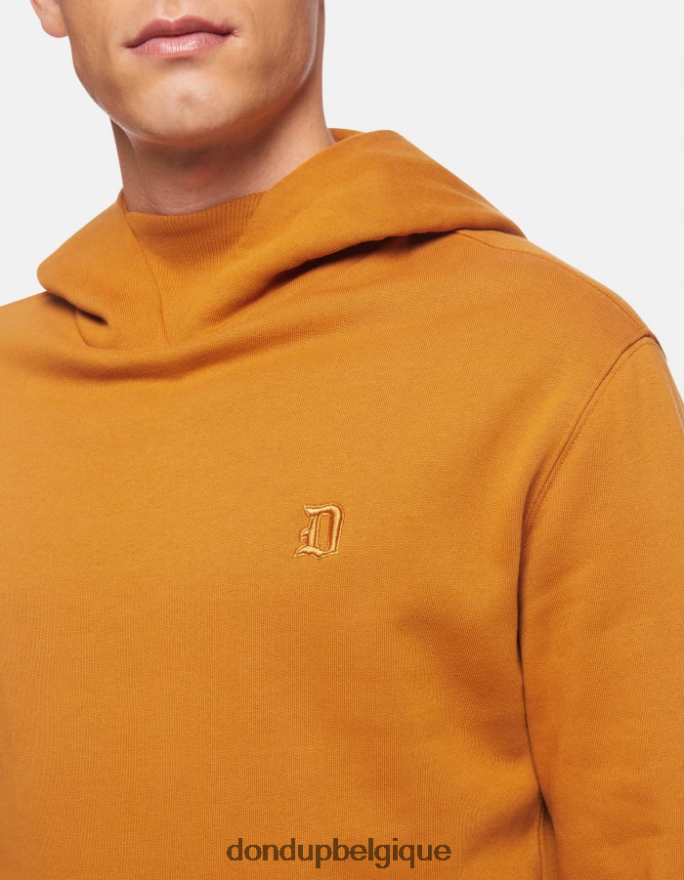 Hommes vêtements DONDUP jaune ocre sweat à capuche coupe classique 8826D0847