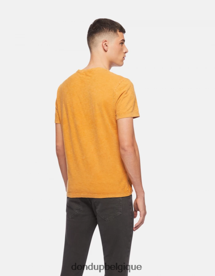 Hommes vêtements DONDUP jaune ocre t-shirt coupe classique 8826D0805