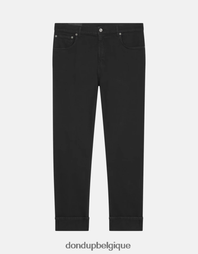 Hommes vêtements DONDUP noir Jean Ervin coupe ample 34 pouces en denim bull stretch 8826D0584