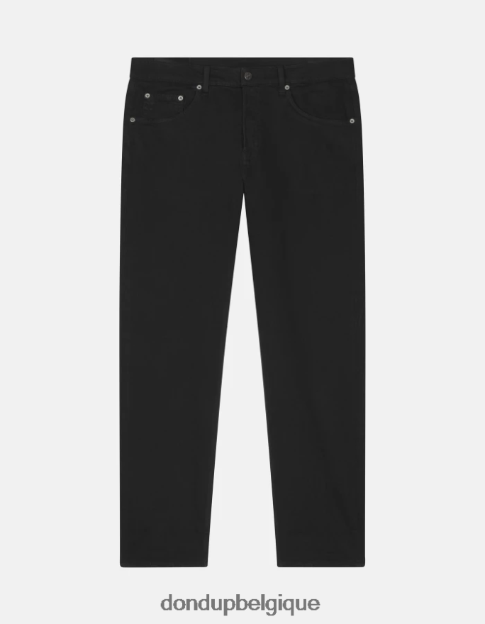 Hommes vêtements DONDUP noir Jean Icon Regular Fit en denim bull stretch 8826D0581