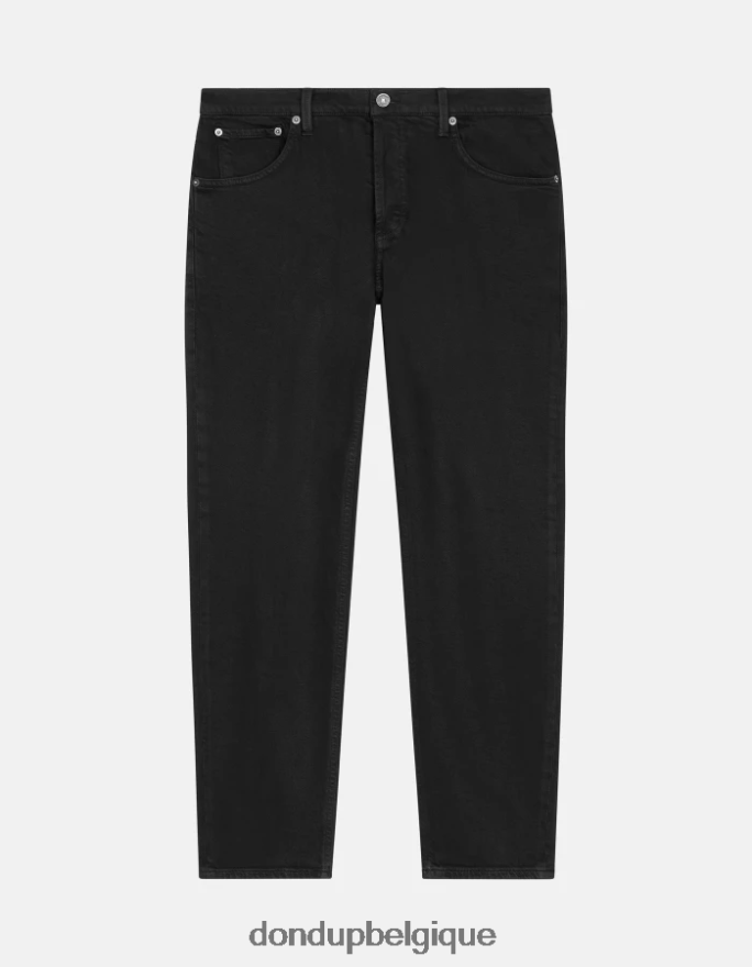 Hommes vêtements DONDUP noir Jean coupe carotte Brighton en denim bull stretch 8826D0588