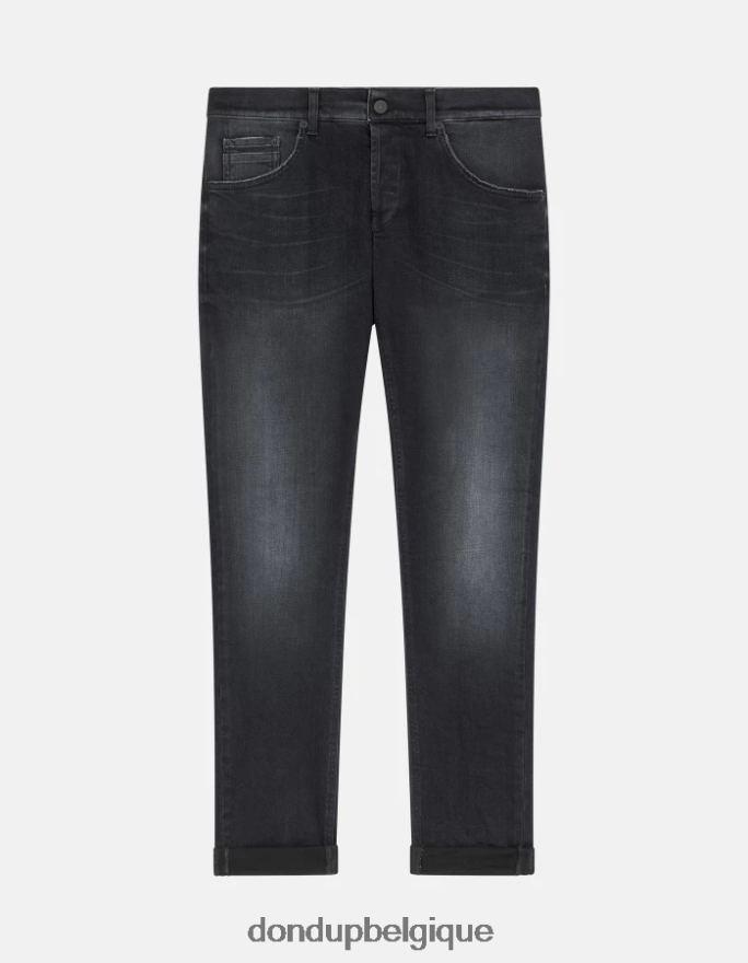 Hommes vêtements DONDUP noir Jean skinny Ritchie en denim stretch 8826D0630