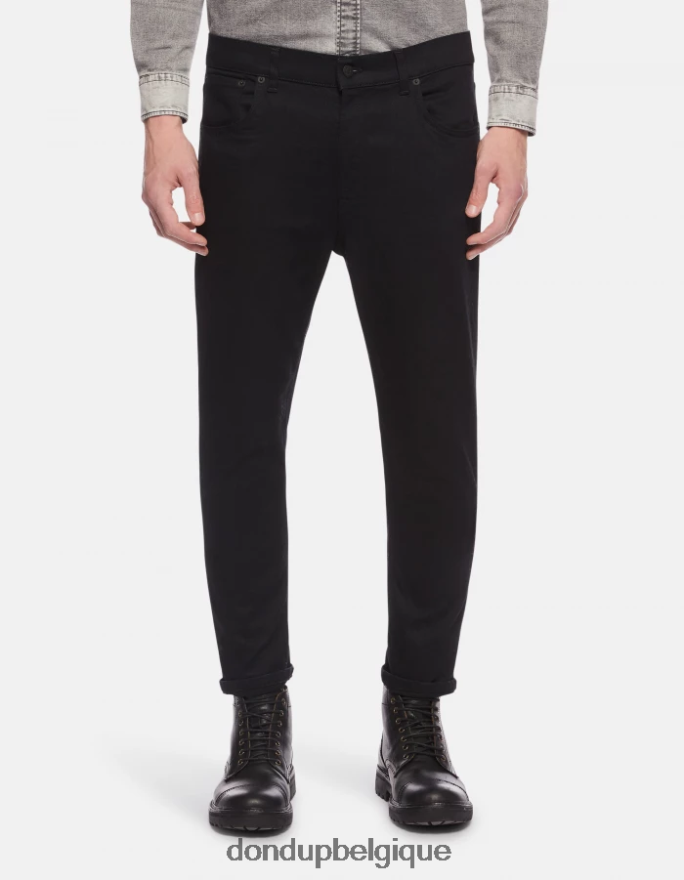 Hommes vêtements DONDUP noir Jean super skinny Alex en denim stretch 8826D0587