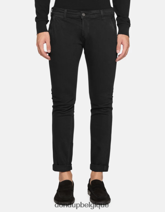 Hommes vêtements DONDUP noir Konor - Jean skinny en denim bull stretch 8826D0665