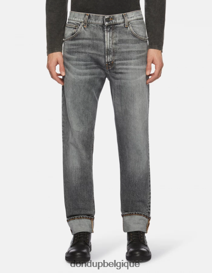 Hommes vêtements DONDUP noir Paco - Jean ample 34 pouces en denim stretch 8826D0599