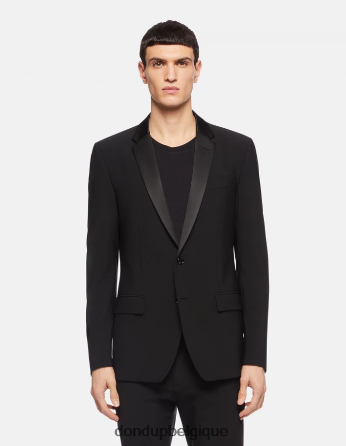 Hommes vêtements DONDUP noir blazer en laine à simple boutonnage 8826D0921