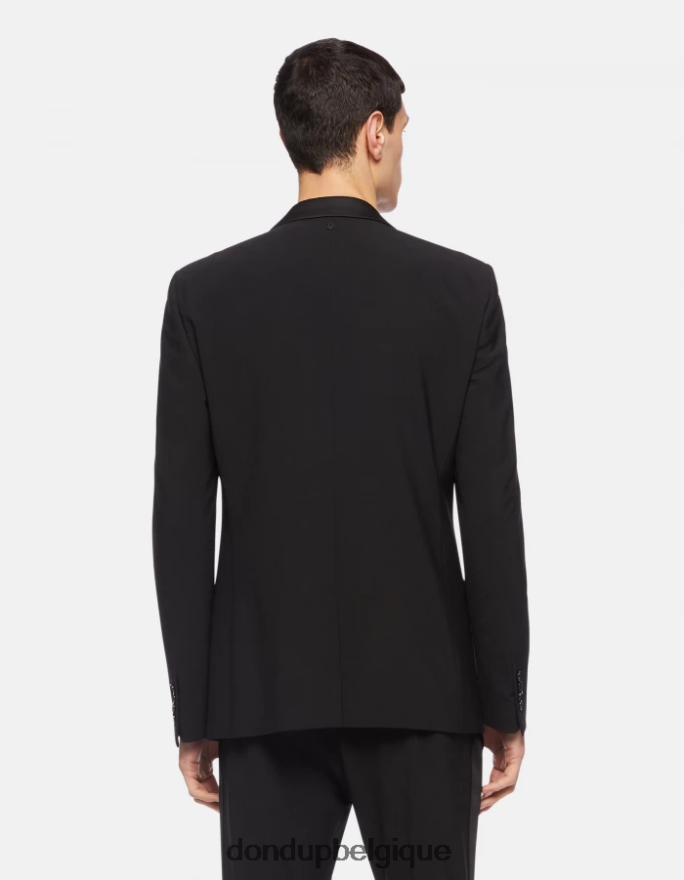 Hommes vêtements DONDUP noir blazer en laine à simple boutonnage 8826D0921