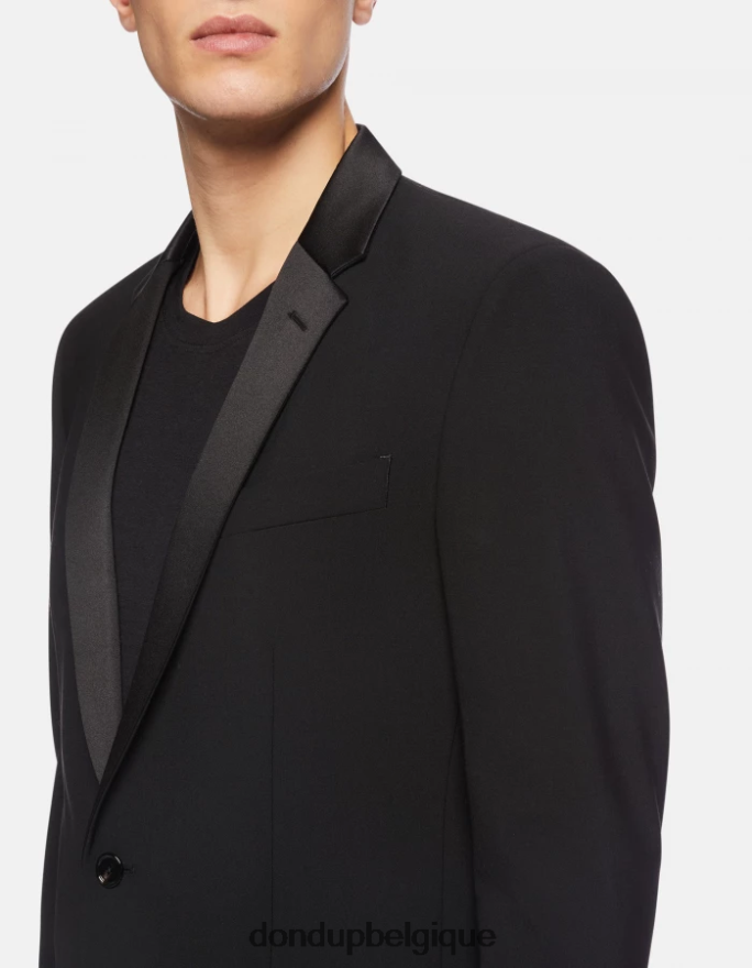 Hommes vêtements DONDUP noir blazer en laine à simple boutonnage 8826D0921