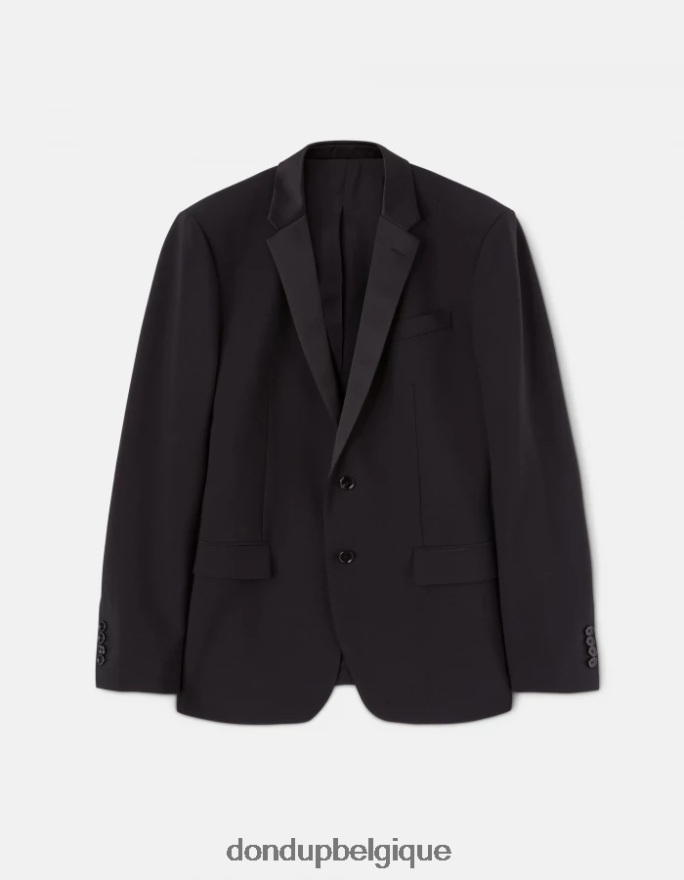 Hommes vêtements DONDUP noir blazer en laine à simple boutonnage 8826D0921