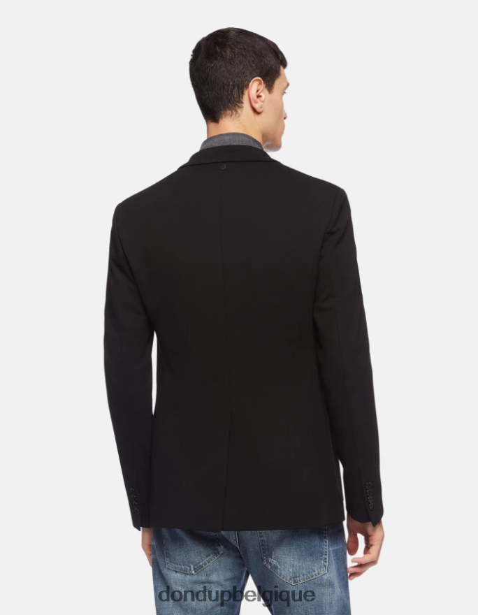 Hommes vêtements DONDUP noir blazer à simple boutonnage 8826D0926