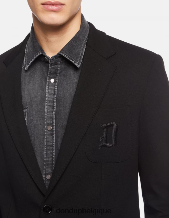 Hommes vêtements DONDUP noir blazer à simple boutonnage 8826D0926