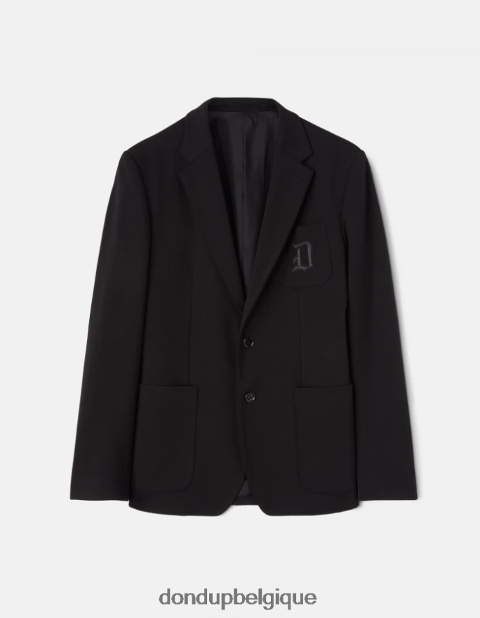 Hommes vêtements DONDUP noir blazer à simple boutonnage 8826D0926