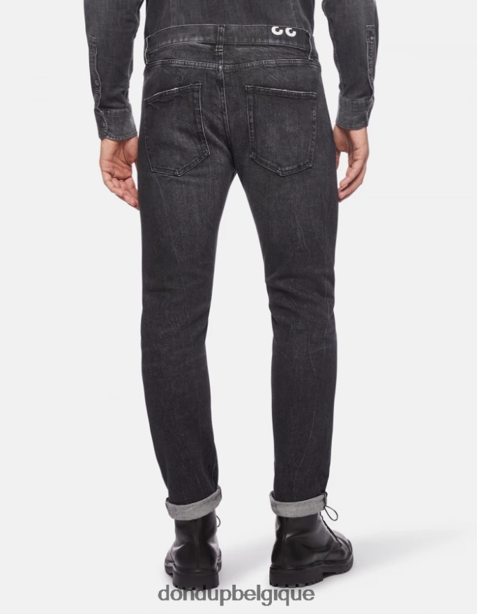 Hommes vêtements DONDUP noir jean iconique en denim stretch coupe classique 8826D0641