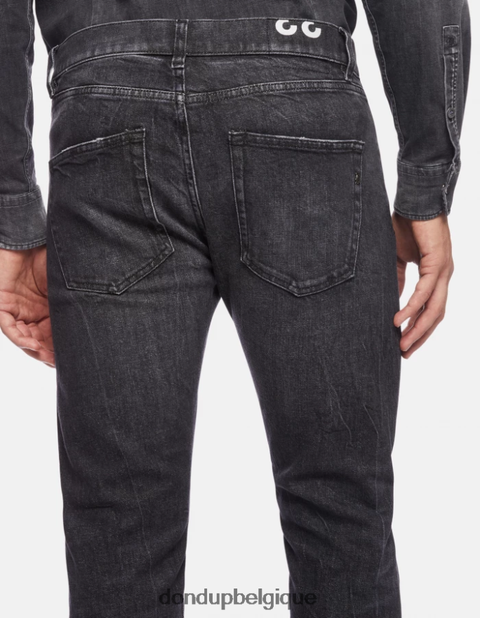 Hommes vêtements DONDUP noir jean iconique en denim stretch coupe classique 8826D0641