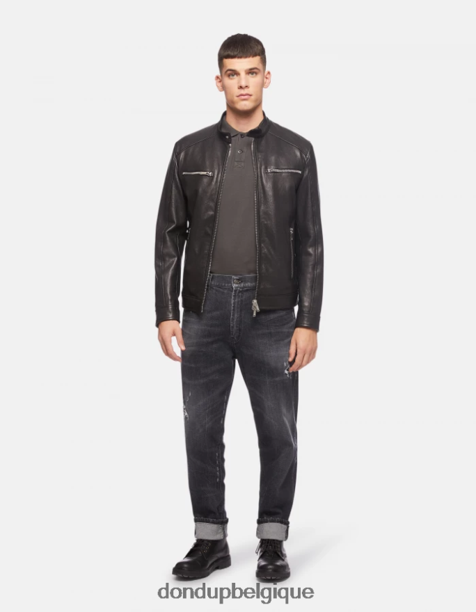 Hommes vêtements DONDUP noir jean paco coupe ample en denim stretch 8826D0596